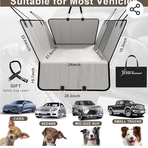 Other - NWT Back Seat dog cover Waterproof Hard Bottom Anti-Scratch Traveling Camping